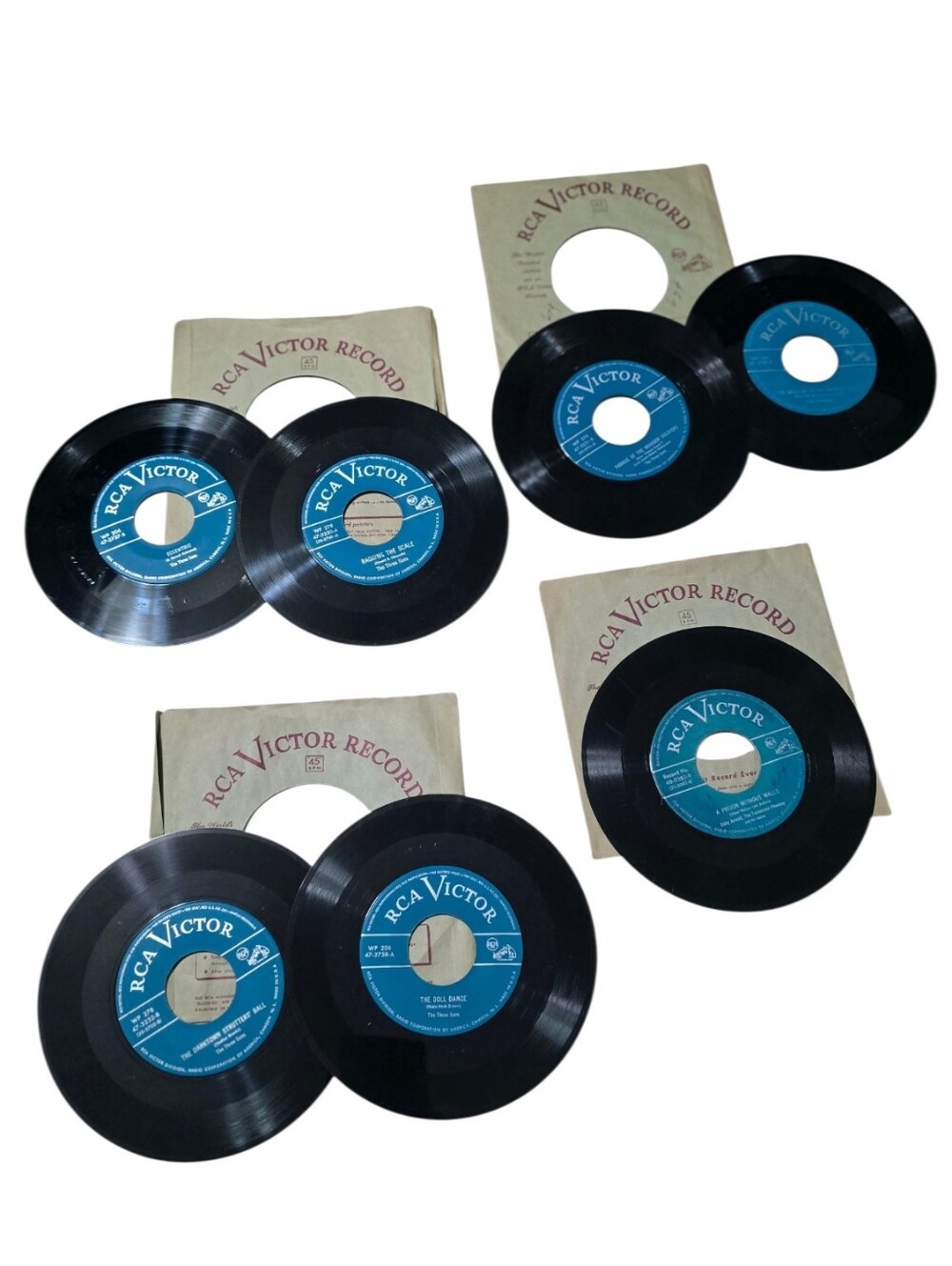 RCA Victor 45 RPM Vinyl Records - Blue Label Set
